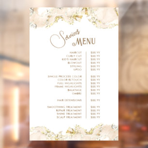 Autocollant Pour Fenêtre Menu Services de Design Marbré Beige