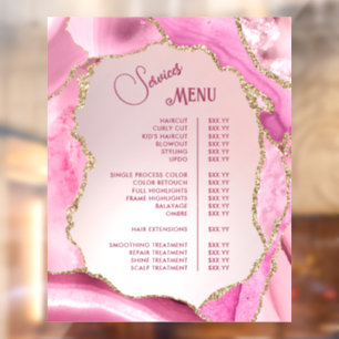 Autocollant Pour Fenêtre Menu Services de Faux Feuille de Agate Rose