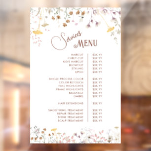 Autocollant Pour Fenêtre Menu Services Fleurs Sauvages