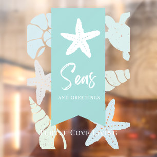 Autocollant Pour Fenêtre Mer et salutations Coquillage Tortue Starfish Vaca