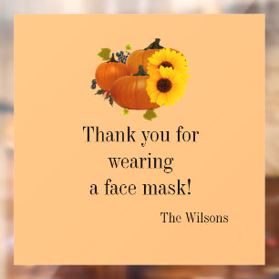 Autocollant Pour Fenêtre Merci pour porter le masque de visage chute Thanks