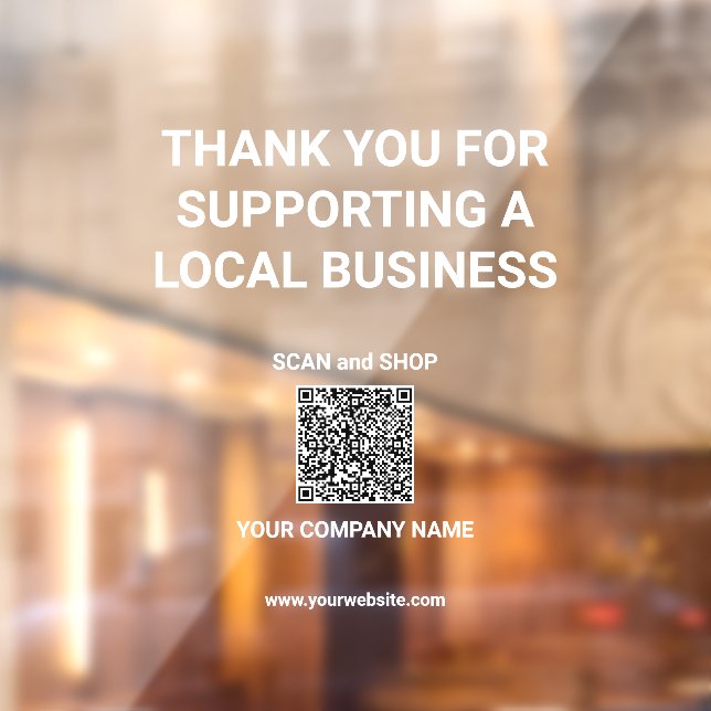 Autocollant Pour Fenêtre Merci pour soutenir les entreprises locales | Code (Feuille 2)