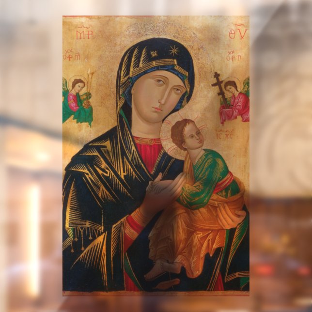 AUTOCOLLANT POUR FENÊTRE MÈRE MARIE BÉBÉ JÉSUS FENÊTRE CLAIR (Feuille 2)