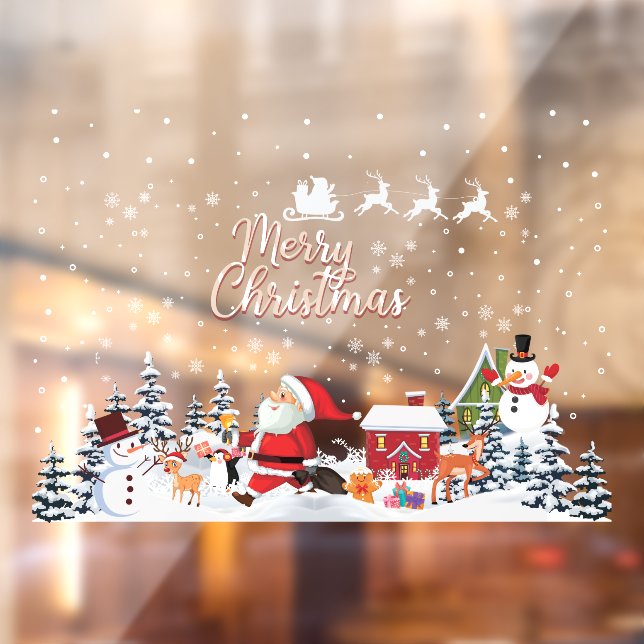 Autocollant Pour Fenêtre Merry Christmas Snowflakes (Feuille 2)