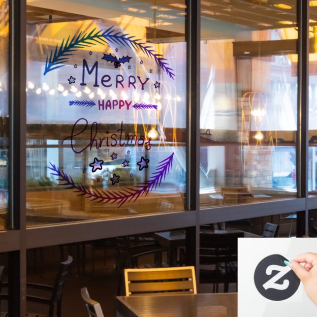 Autocollant Pour Fenêtre Merry Christmas Window Cling (Fenêtre du restaurant)