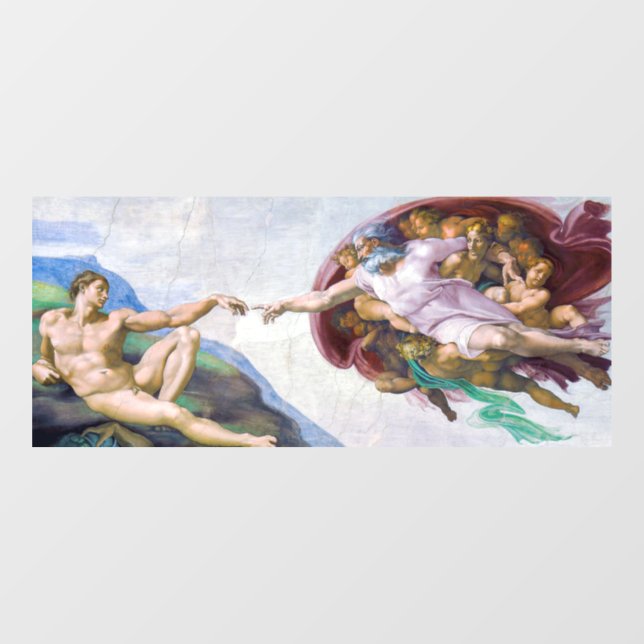 Autocollant Pour Fenêtre Michelangelo - Création d'Adam Isolé (Feuille)