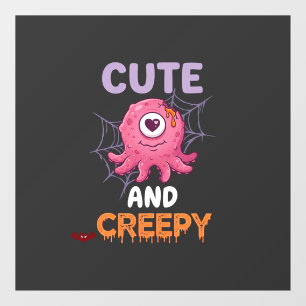 Autocollant Pour Fenêtre Mignon Monstre Rose Créatif Halloween Toile D'arai