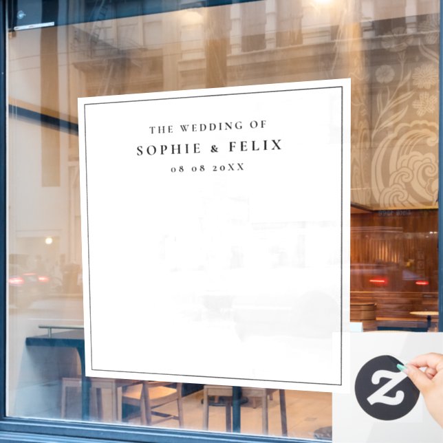 Autocollant Pour Fenêtre Mini-Chic élégant Mariage Jour photo fond (Fenêtre de café)