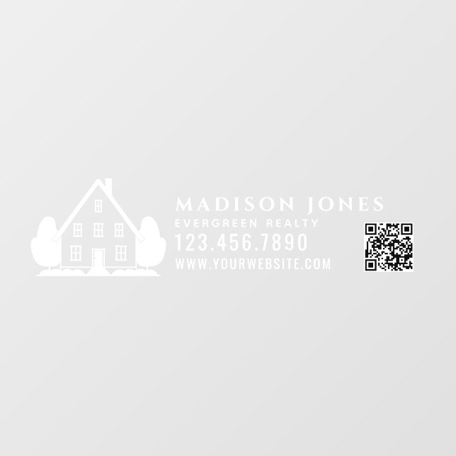 Autocollant Pour Fenêtre Minimal Real Estate Agent Rustic House Car QR Code (Feuille)