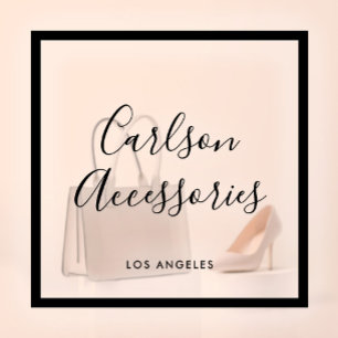 Autocollant Pour Fenêtre Minimaliste Écriture Chic Affaires Noir Transparen