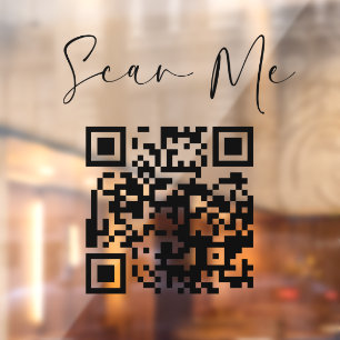 Autocollant Pour Fenêtre Minimaliste QR Code Scan Me Business