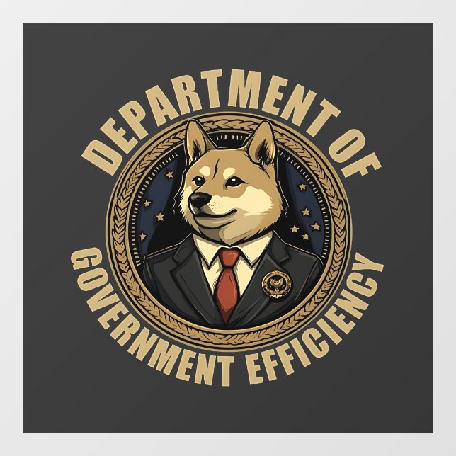 Autocollant Pour Fenêtre Ministère De L'Efficacité Gouvernementale Chien De (Feuille)