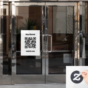 Autocollant Pour Fenêtre Modèle blanc de site Web de code QR d'aide recherc