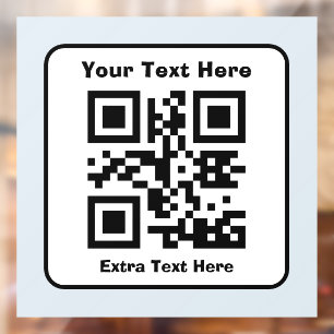 Autocollant Pour Fenêtre Modèle de code QR scannable avec texte modifiable