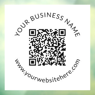 Autocollant Pour Fenêtre Modèle de code QR téléchargé avec texte modifiable