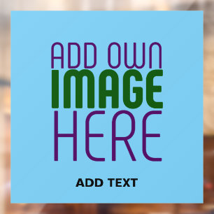 AUTOCOLLANT POUR FENÊTRE MODELE DE TEXTE D'IMAGE BLEU CIEL SWAG ÉDITABLE MO
