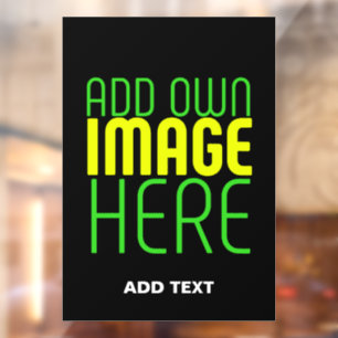 AUTOCOLLANT POUR FENÊTRE MODELE DE TEXTE D'IMAGE NOIRE SIMPLE ET MODIFIABLE