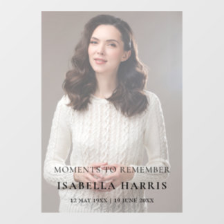 Autocollant Pour Fenêtre Modern Celebration of Life Large Photo Cling