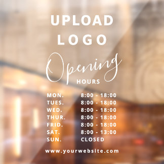 Autocollant Pour Fenêtre Modern Professional Opening Hours Logo