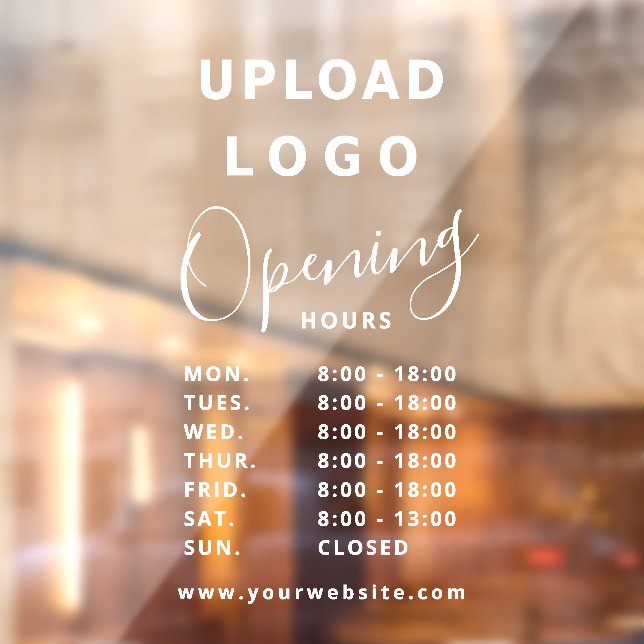 Autocollant Pour Fenêtre Modern Professional Opening Hours Logo (Feuille 2)
