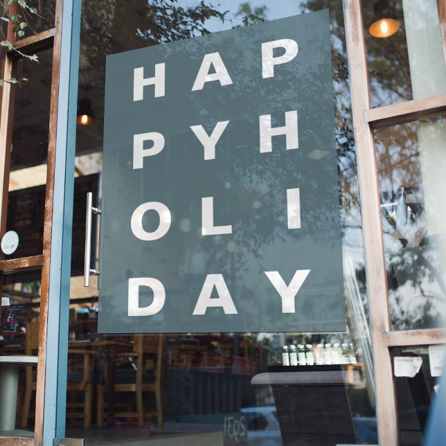 Autocollant Pour Fenêtre Moderne Bleu Joyeux Vacances (Créateur téléchargé)