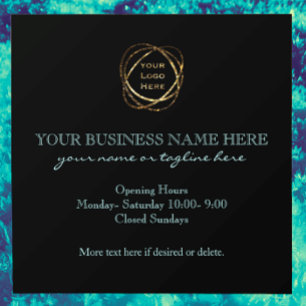 Autocollant Pour Fenêtre Moderne Elegant Aqua Turquoise Custom Business Log