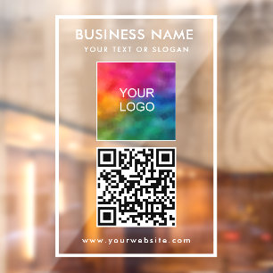 Autocollant Pour Fenêtre Moderne Elegant Best Top Business Logo Texte QR Co
