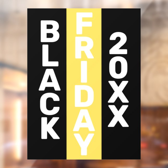 AUTOCOLLANT POUR FENÊTRE MODERNE NOIR VENDREDI AFFAIRES LOGO AFFICHAGE 20XX (Feuille 2)
