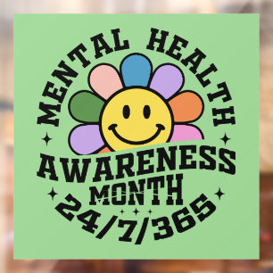 Autocollant Pour Fenêtre Mois de sensibilisation à la santé mentale