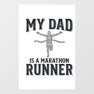 Autocollant Pour Fenêtre Mon père est un coureur de marathon Vintage Shirt