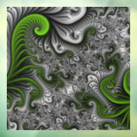 Monde Fantastique Art Fractal Abstrait Vert Et Gri