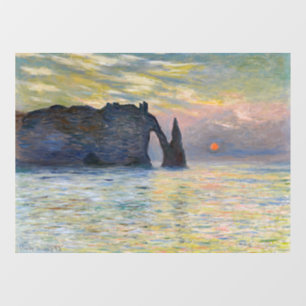 Autocollant Pour Fenêtre Monet - Le Manneport, Falaise à Etretat, coucher d