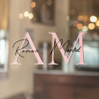 Monogramme minimaliste Personnalisé Pastel Rose
