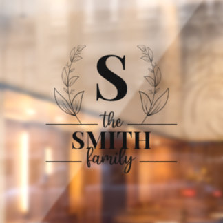 Autocollant Pour Fenêtre monogramme personnalisé