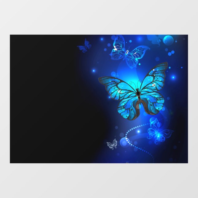 Autocollant Pour Fenêtre Morpho Butterfly in the Dark Background (Feuille)