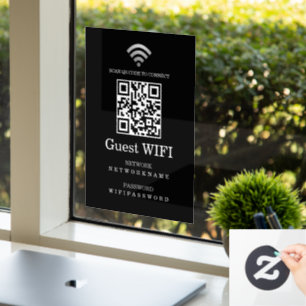 Autocollant Pour Fenêtre Mot de passe Wifi et code QR réseau personnalisé