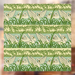 Autocollant Pour Fenêtre Motif Art Nouveau de cygne – Cygne botanique vinta