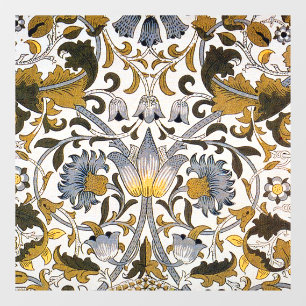 Autocollant Pour Fenêtre Motif floral William Morris Lodden : bleu or
