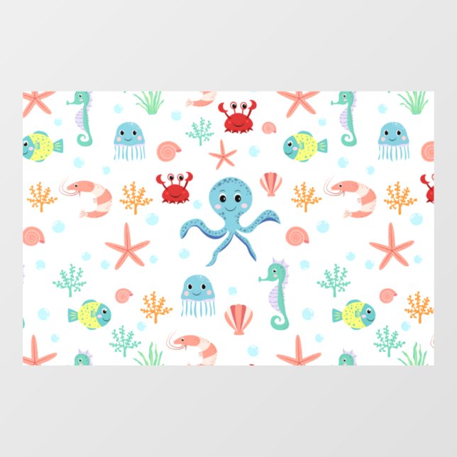 Autocollant Pour Fenêtre motif Sea World (Feuille)