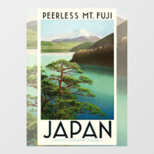 Autocollant Pour Fenêtre Mt Fuji Japon affiche Voyage Art Vintage