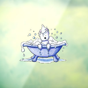 Autocollant Pour Fenêtre Muggers Westie Dog Bath Fenêtre d'art Cling