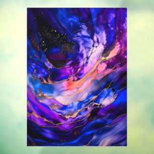 Autocollant Pour Fenêtre Nebula de l'espace violet dans l'encre d'alcool