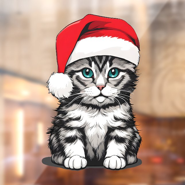 Autocollant Pour Fenêtre Noël à Kitten (Feuille 2)
