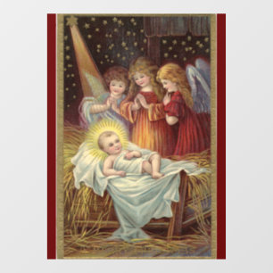 Autocollant Pour Fenêtre Noël Bébé Jésus Clouage de fenêtre