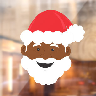 Autocollant Pour Fenêtre Noël Brown de Père Noël noire