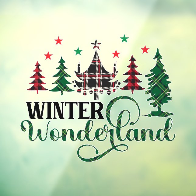Autocollant Pour Fenêtre Noël festif Pays merveilleux d'hiver (Feuille 3)