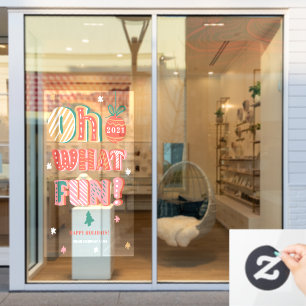 Autocollant Pour Fenêtre Noël moderne Oh quel plaisir écrit à la main
