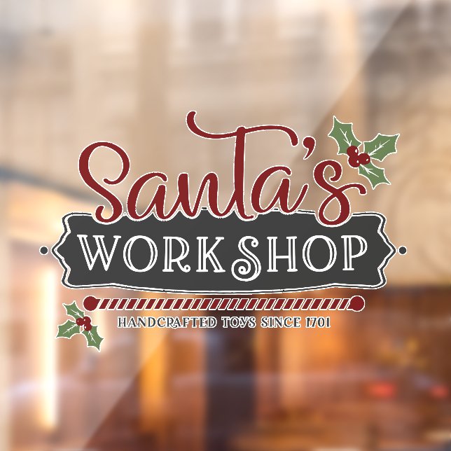 Autocollant Pour Fenêtre Noël Père Noël atelier d'art du mot (Feuille 2)