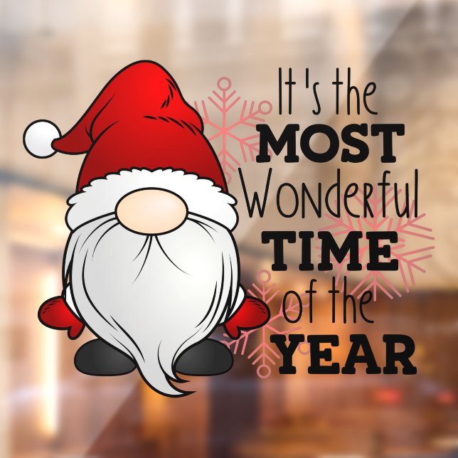 Autocollant Pour Fenêtre Noël Père Noël Gnome Temps le plus merveilleux (Feuille 2)