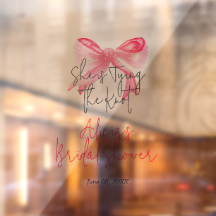 Autocollant Pour Fenêtre Noeud Élégant Rose Mariage Shower